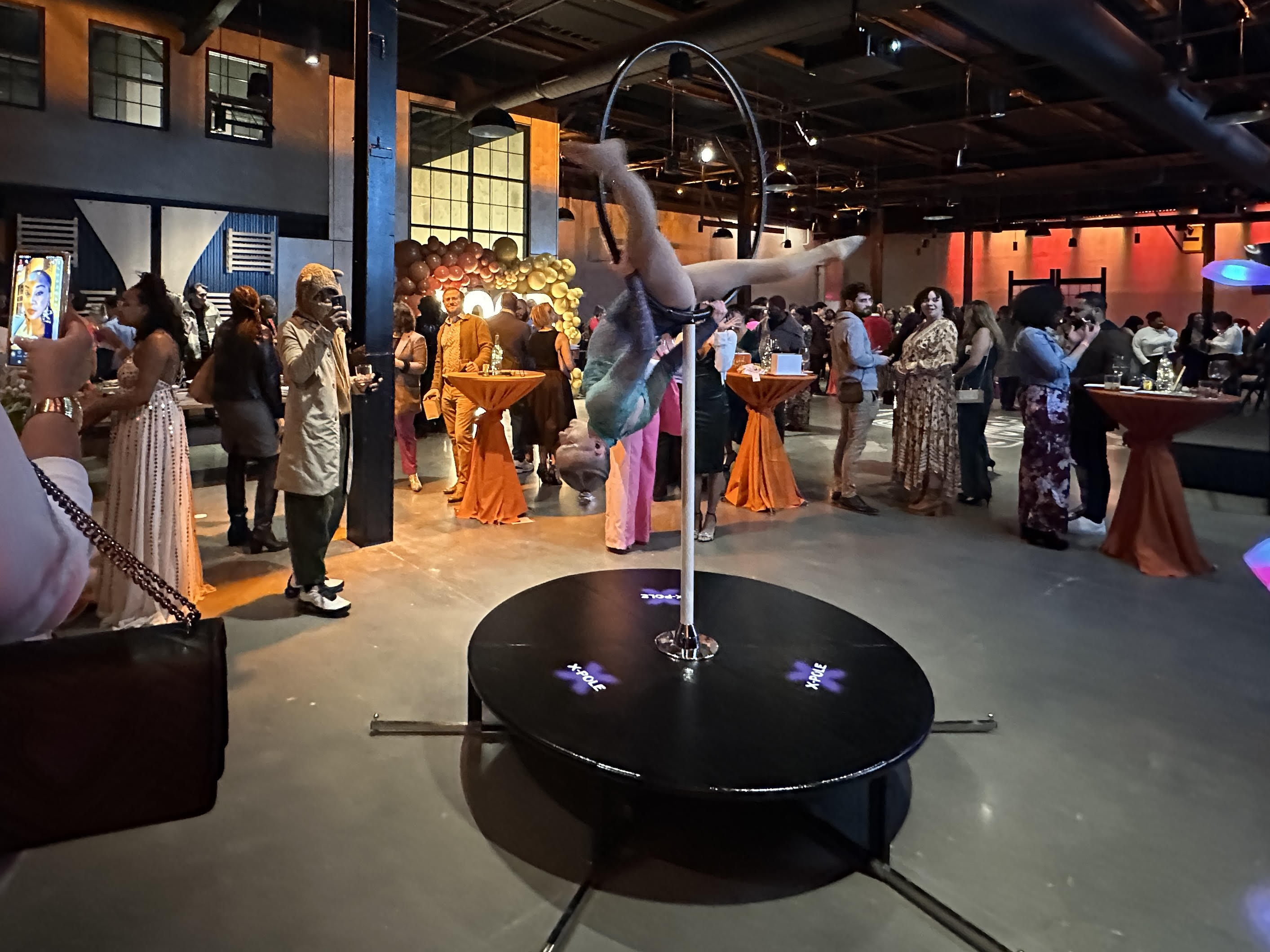 Aerial hoop act by STL Aerial Arts performer